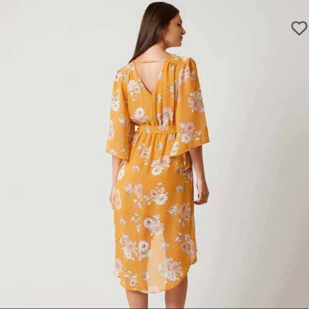 Yellow Floral 🌼 Daytrip Flowers Sheer Hi Lo Dress